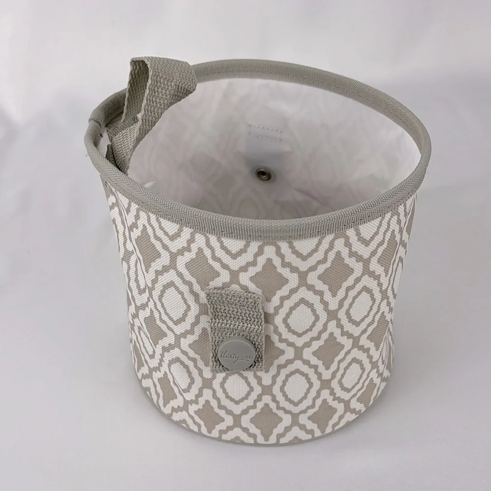 Thirty-one Oh Snap Mini Storage Bin Perfect Pendant Taupe White